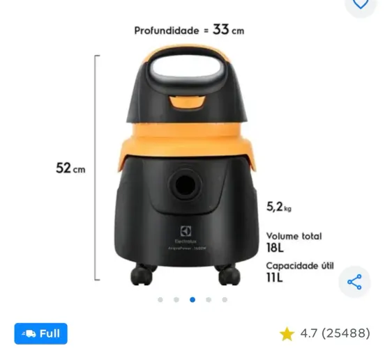 Aspirador de pó e água Electrolux