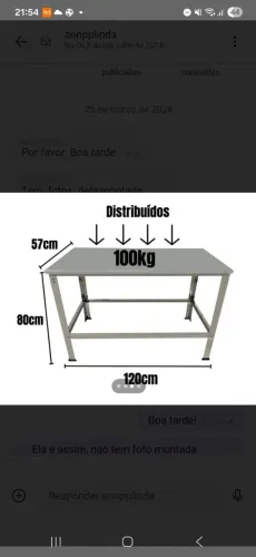 Mesa em inox