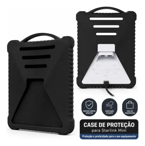 Capa Silicone Starlink Mini - Proteção contra queda, chuva e sol