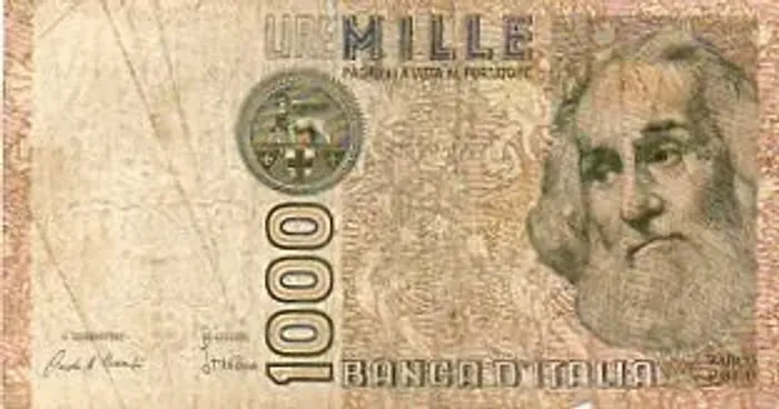 CÉDULA ANTIGA 1000 LIRAS ITALIANAS MARCO POLO ORIGINAL HISTÓRICA COLECIONADOR SÃO PAULO. R