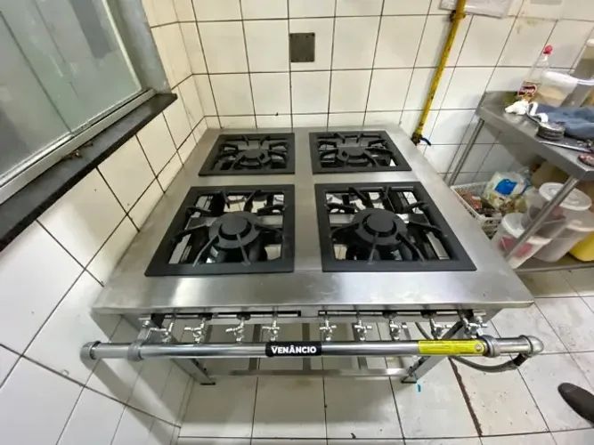 FOGÃO 4 BOCAS DUPLAS 40X40 INOX