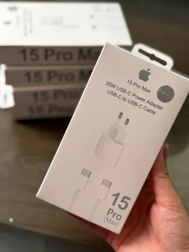 Kit Carregador Completo 35W (Fonte + Cabo USB-C) para iPhone 15 / 16 Pro Max - NOVO!