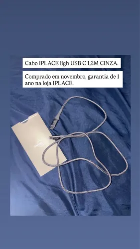 Cabo iPhone - IPLACE ligh USB C 1,2M CINZA.