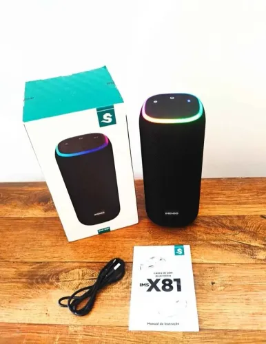 Caixa de som Imenso Bluetooth 5.3 60w LEDs perfeito estado na embalagem