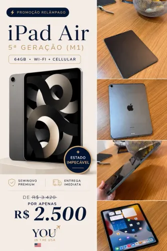 iPad Air 5 M1 64GB Wi-Fi + Cellular | Impecável