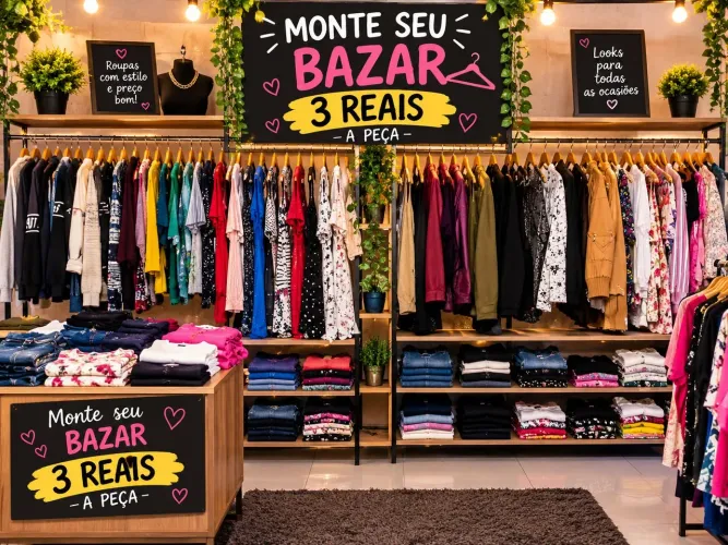 4 reais a peça mais de miu roupas diferente pra renova o sei guarda-roupa o bassar