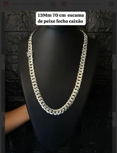 Corrente ? de prata 13mm
