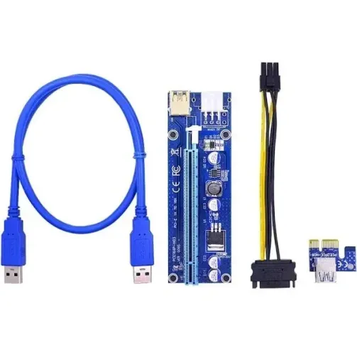 Cabo Riser U34 6 pin 30 centímetros USB para rig de mineração