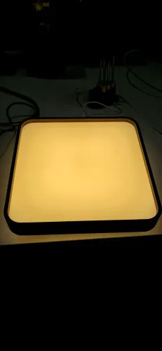 Lustre Luminária Plafon Led 12w 3000k Bivolt Sobrepor Madeira Quadrado Moderno Decorativo 