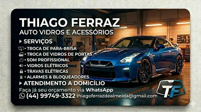 Serviços de auto vidros e acessórios 