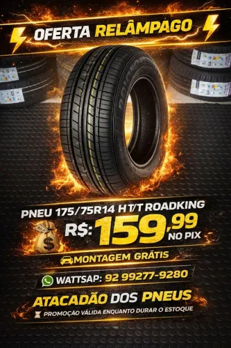 PNEU 175/75R14 ROADKING R$:159,99 A VISTA NO PIX