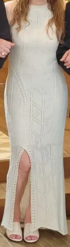 Vestido longo em crochê