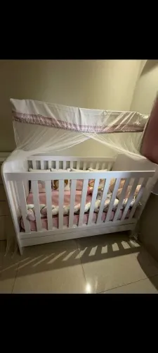 Berço 3x1 Branco - Padrão Americano + Colchão Ortobom Impermeável
