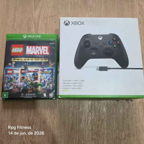 Controle de XBOX ONE + Jogo duplo Lego Vingadores