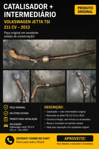 Catalisador + Tubo Intermediário Original Jetta TSI 2.0 211cv 2013