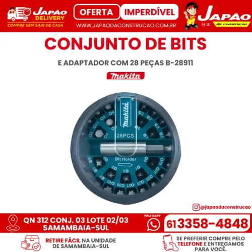 Conjunto de Bits e Adaptador com 28 Peças Makita B-28911