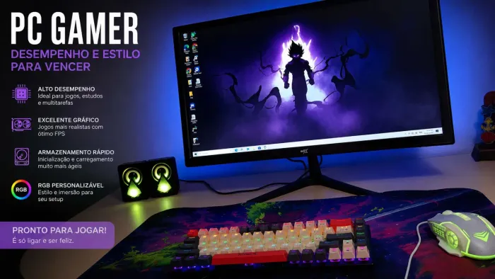 Pc Gamer + Teclado + Monitor + Mouse + Periféricos