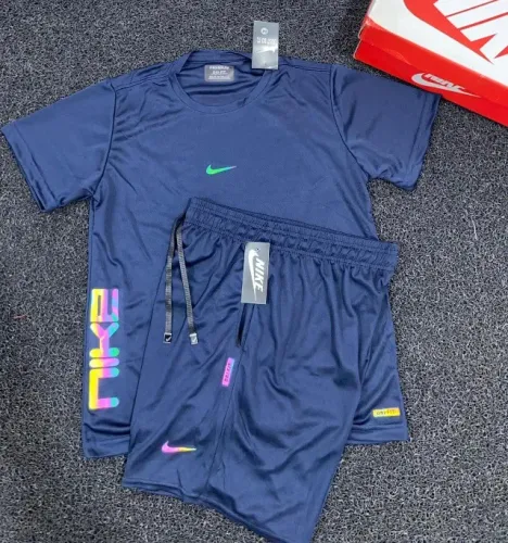 Conjunto Masculino Esportivo Azul-Marinho - Camiseta + Short Dry Fit
