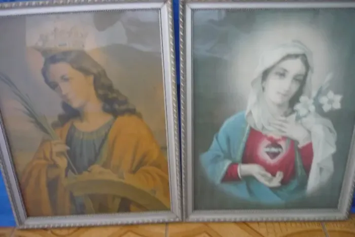 Quadros Do Sagrado Coração De Maria  E Sta Catarina Leia Tudo