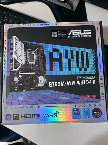 Placa-Mãe ASUS B760M-AYW WIFI D4 II Nova + Wi-Fi 6
