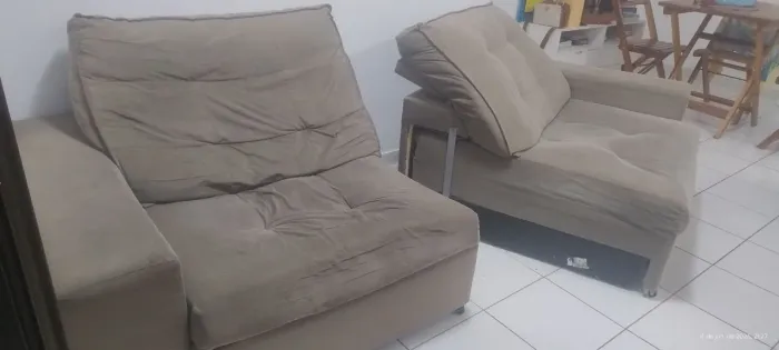 Sofá retrátil, reclinável com 2,15 m de complemento 