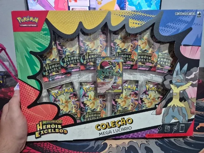 Box Mega Lucario Mega Evolucao - Herois Excelsos Pokemon TCG