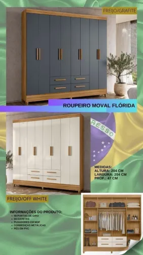 Guarda roupa de casal 8 portas