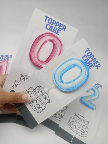 Topo de Bolo Número Balão Mesversário/Aniversário - Pronta Entrega