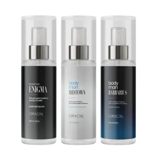 Kit Body Splash Masculino Barbarius + Enigma + Midtown 200ml