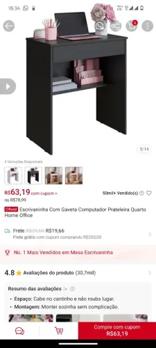 Vende-se uma escrivania mesa