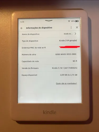 Kindle (10ª geração) branco