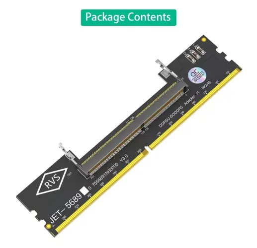 Adaptador DDR5 SODIMM p/ DIMM JET-5689 V3.0 RVS | Memória Notebook Desktop<br>