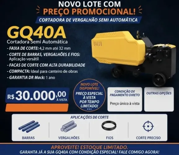 Máquina de Corte de Vergalhão (4.2mm a 32mm) - Trifásica