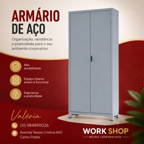 ARMÁRIO DE AÇO DUAS PORTAS