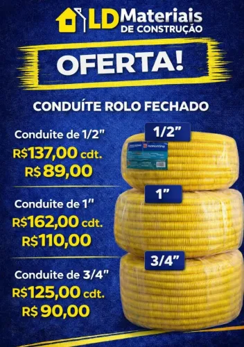 Conduítes na oferta a vista 
