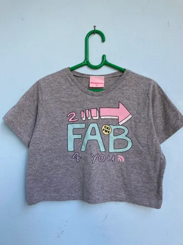 Cropped Cinza Infantil Menina, Tam 8