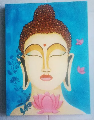 Quadro Pintura Buda / Pintura á óleo sobre tela 