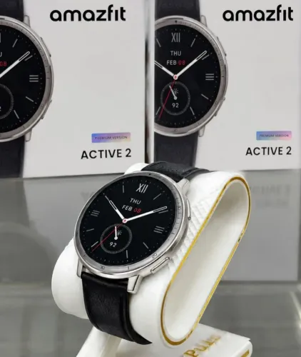 Amazfit Active 2 Premium GPS e tela vidro safira acompanha pulseira extra