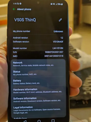 Celular LG V50s Thinq 256 gb