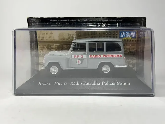 Rural Willys Rádio Patrulha PM 1:43 Altaya - Coleção Veículos de Serviço do Brasil