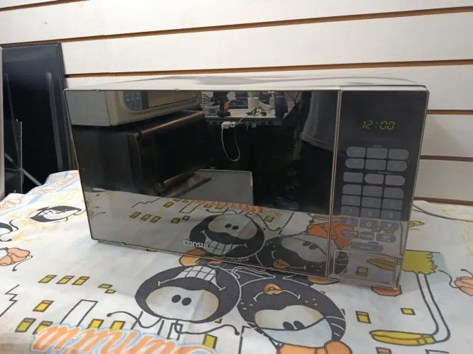 Microondas Consul 30 litros cinza lindo porta espelhada 220v 