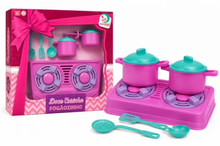 Fogãozinho Infantil Doce Cozinha Com Panelinhas - Novo