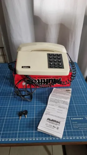 Telefone antigo Multitoc bege completo