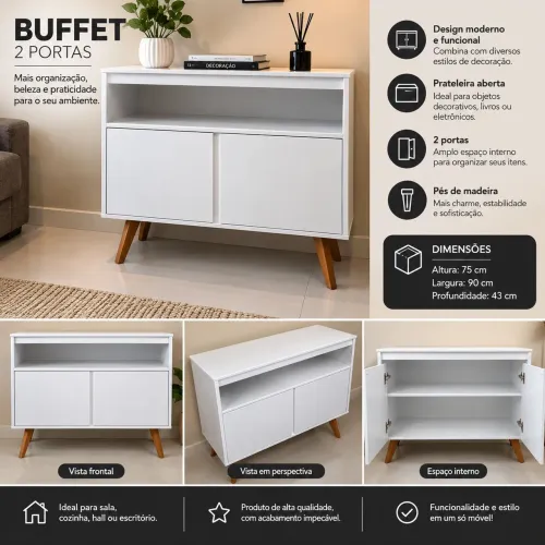 BUFFET 2 PORTAS BRANCO