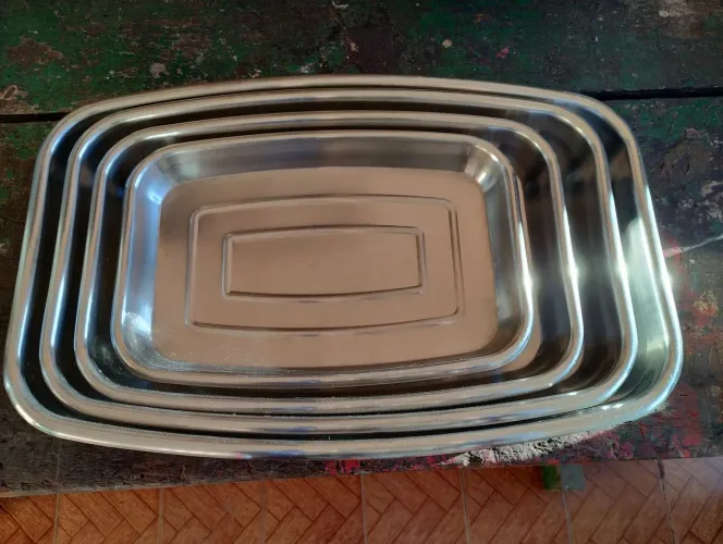 4 BANDEJAS/ASSADEIRAS TRAMONTINA LINHA INOX BRAZIL
