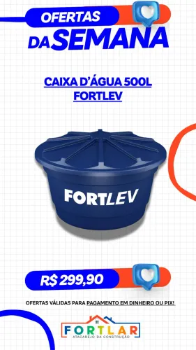 Caixa d?água 500 litros 299,00 