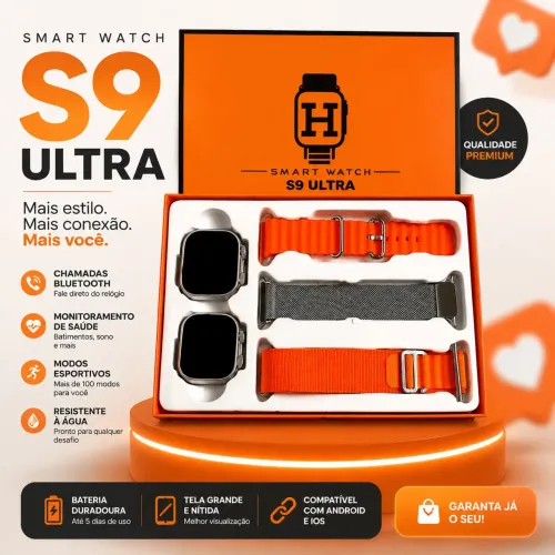 Relógio smartwatch S9 Ultra - Entrega Grátis