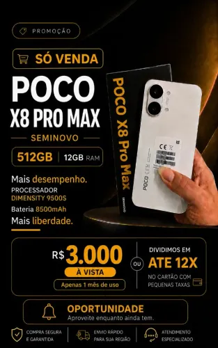 POCO X8 PRO MAX 512/12 - SEMINOVO. Leia a descrição com atenção 