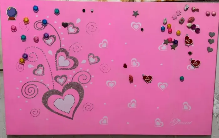 Painel / Quadro Magnético Giroart Rosa + Ímãs Decorativos