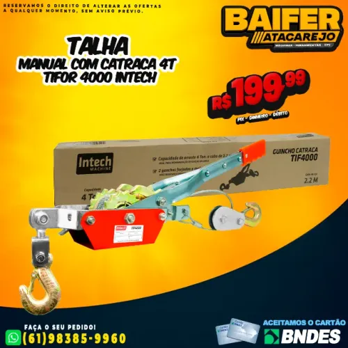 Talha Manual Com Catraca 4T Tifor 4000 Intech